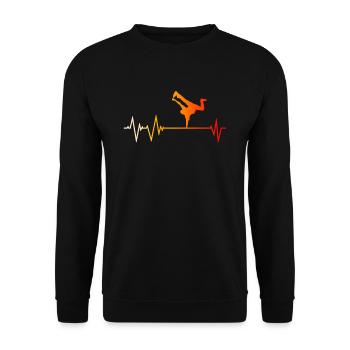 Breakdancing heartbeat - Unisex Sweatshirt - black - Front - Alina (178cm) & Michal (187cm)