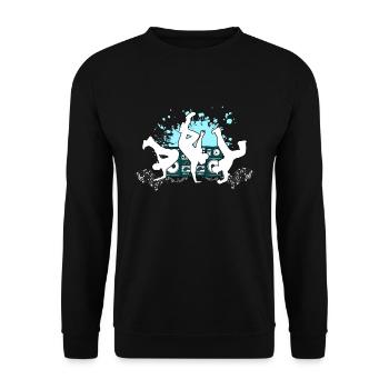 Breakdance Hip-Hop Geschenk - Unisex Pullover - Schwarz - Vorne - Alina (178cm) & Michal (187cm)