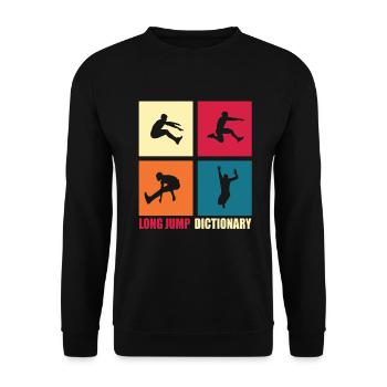 Long jump lexicon Funny gift - Unisex Sweatshirt - black - Front - Alina (178cm) & Michal (187cm)