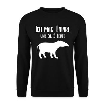 Ich Mag Tapire Lustiger Spruch Tapir Geschenk - Unisex Pullover - Schwarz - Vorne - Alina (178cm) & Michal (187cm)