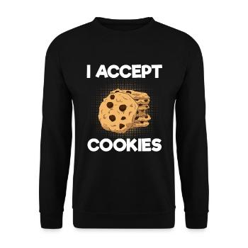 I accept cookies biscuits Internet - Unisex Sweatshirt - black - Front - Alina (178cm) & Michal (187cm)
