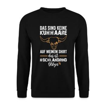 Schottisches Hochlandrind Rind Kuh Spruch Geschenk - Unisex Pullover - Schwarz - Vorne - Alina (178cm) & Michal (187cm)