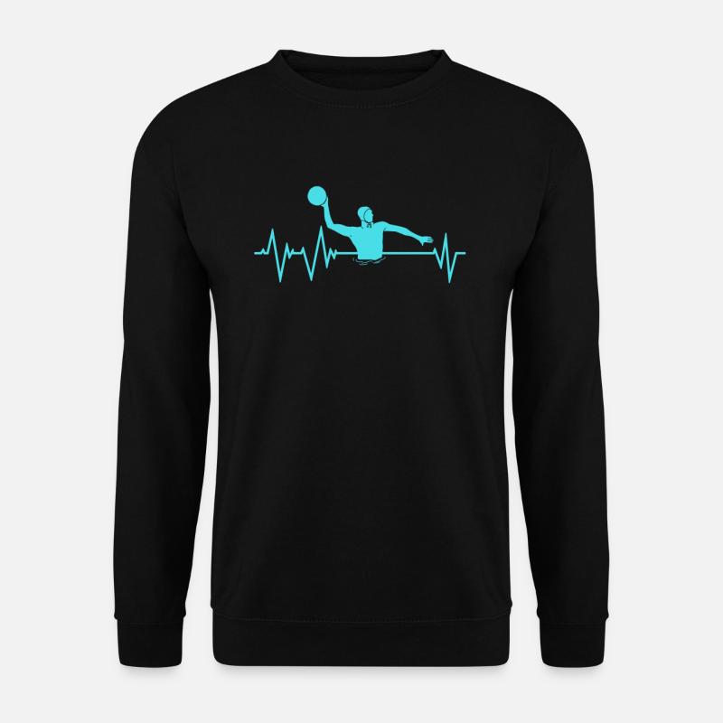 Wasserball Herzschlag Geschenk - Unisex Pullover - Schwarz