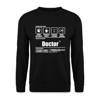 doctor - Unisex Sweatshirt - black - Front - Alina (178cm) & Michal (187cm)