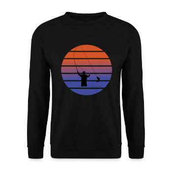 Fliegenfischer - Unisex Pullover - Schwarz - Vorne - Alina (178cm) & Michal (187cm)
