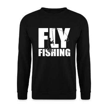 Fliegenfischen - Unisex Pullover - Schwarz - Vorne - Alina (178cm) & Michal (187cm)