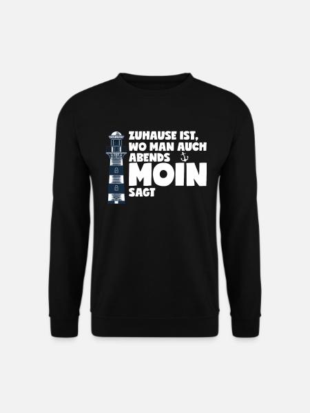 Norddeutsch Plattdeutsch Leuchtturm Geschenk-Idee - Unisex Pullover - Schwarz