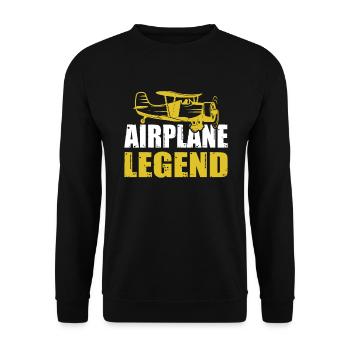 Flugzeug Legende - Unisex Pullover - Schwarz - Vorne - Alina (178cm) & Michal (187cm)