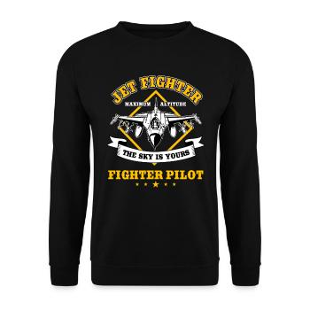 Avion de chasse pilote de chasse - Sweat-shirt Unisexe - noir - Devant - Alina (178cm) & Michal (187cm)