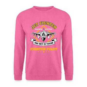 Avion de chasse pilote de chasse - Sweat-shirt Unisexe - rose - Devant