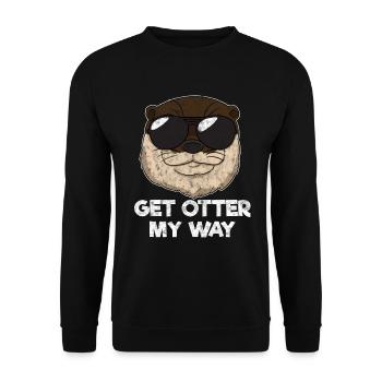 Get Otter My Way Loutres drôles - Sweat-shirt Unisexe - noir - Devant - Alina (178cm) & Michal (187cm)