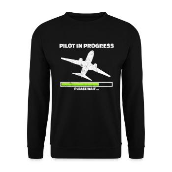 Pilot in progress please wait Flugzeug Traumberuf - Unisex Pullover - Schwarz - Vorne - Alina (178cm) & Michal (187cm)