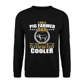 Pig farmer gift dad - Unisex Sweatshirt - black - Front - Alina (178cm) & Michal (187cm)