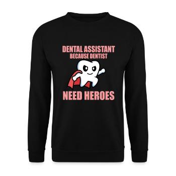 Dental assistant - Unisex Sweatshirt - black - Front - Alina (178cm) & Michal (187cm)