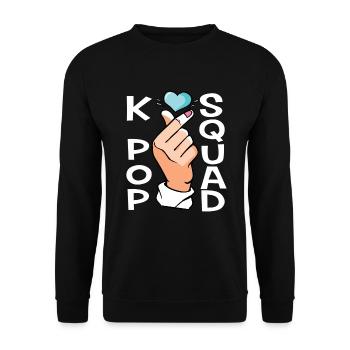 K-Pop Squad - Unisex Pullover - Schwarz - Vorne - Alina (178cm) & Michal (187cm)