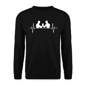 Cadeau de ligne de battement de coeur de lutte de bras de bras - Sweat-shirt Unisexe - noir - Devant - Alina (178cm) & Michal (187cm)