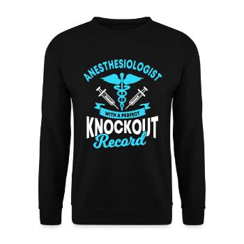 Anesthetists saying - Unisex Sweatshirt - black - Front - Alina (178cm) & Michal (187cm)