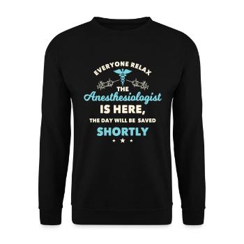 Anesthesiologist anesthesia - Unisex Sweatshirt - black - Front - Alina (178cm) & Michal (187cm)
