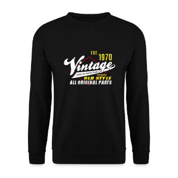 Cadeau d'anniversaire né en 1970 homme - Sweat-shirt Unisexe - noir - Devant - Alina (178cm) & Michal (187cm)