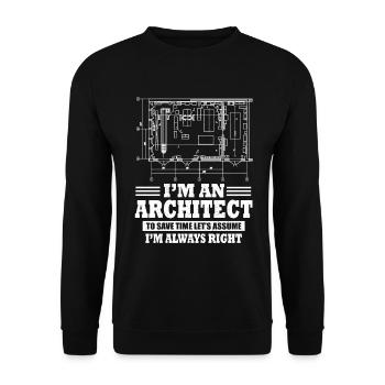architect - Unisex Sweatshirt - black - Front - Alina (178cm) & Michal (187cm)