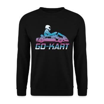 Kart go-kart karting kart pilote cadeau rétro - Sweat-shirt Unisexe - noir - Devant - Alina (178cm) & Michal (187cm)