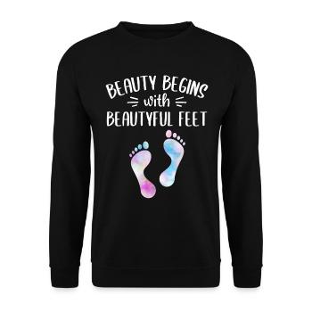 Foot care pedicure podiatrist nail salon gift - Unisex Sweatshirt - black - Front - Alina (178cm) & Michal (187cm)