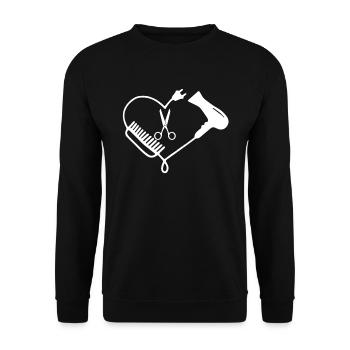 hair stylist - Unisex Sweatshirt - black - Front - Alina (178cm) & Michal (187cm)