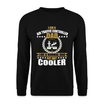 Fluglotse Papa - Unisex Pullover - Schwarz - Vorne - Alina (178cm) & Michal (187cm)