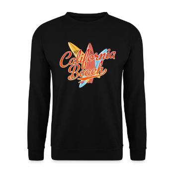California Beach Surfer Surfing Geschenkidee - Unisex Pullover - Schwarz - Vorne - Alina (178cm) & Michal (187cm)