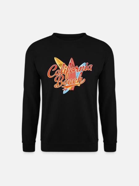 California Beach Surfer Surfing Geschenkidee - Unisex Pullover - Schwarz