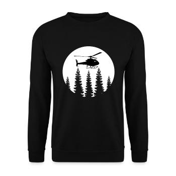 Hubschrauber - Unisex Pullover - Schwarz - Vorne - Alina (178cm) & Michal (187cm)