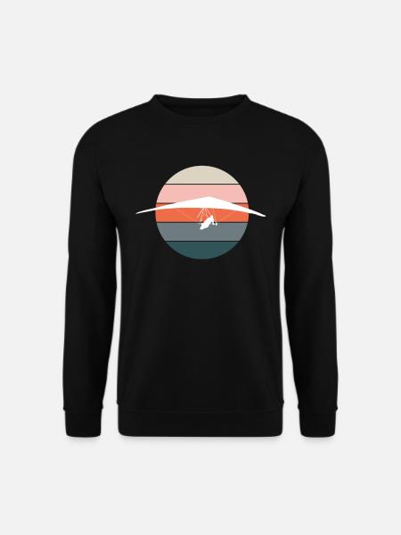 Drachenfliegen Drachenflieger Hängegleiter Retro - Unisex Pullover - Schwarz