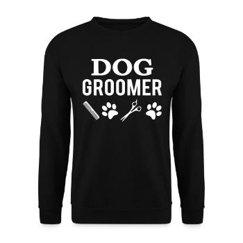Chien toiletteur salon chien coiffeur profession cadeau - Sweat-shirt Unisexe - noir - Devant - Alina (178cm) & Michal (187cm)