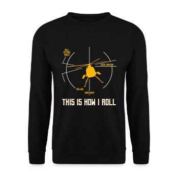 Hubschrauber - Unisex Pullover - Schwarz - Vorne - Alina (178cm) & Michal (187cm)