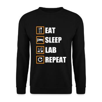 Labor Geschenk - Unisex Pullover - Schwarz - Vorne - Alina (178cm) & Michal (187cm)
