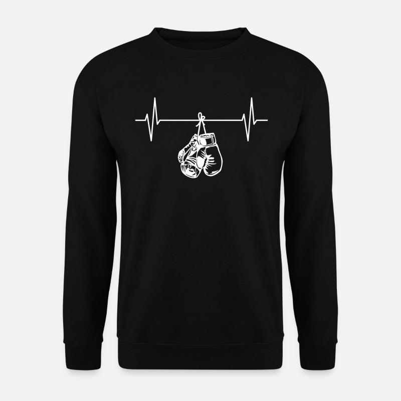 Boxen Boxer Handschuhe Herzschlag Geschenk - Unisex Pullover - Schwarz