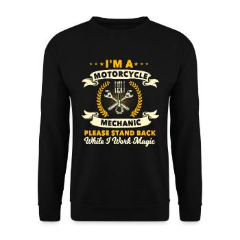 Motorcycle mechanic gift - Unisex Sweatshirt - black - Front - Alina (178cm) & Michal (187cm)