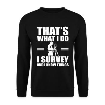 Landvermesser Design - Unisex Pullover - Schwarz - Vorne - Alina (178cm) & Michal (187cm)