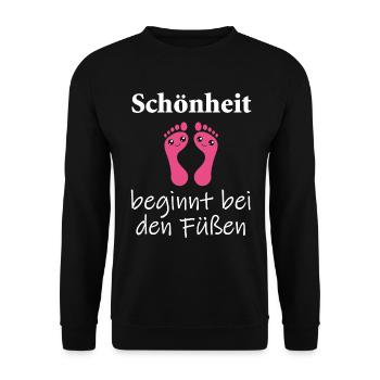 Fußpflege Pediküre Podologe Nagelstudio Geschenk - Unisex Pullover - Schwarz - Vorne - Alina (178cm) & Michal (187cm)