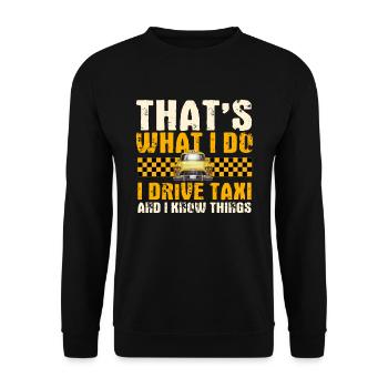 Taxifahrer - Unisex Pullover - Schwarz - Vorne - Alina (178cm) & Michal (187cm)