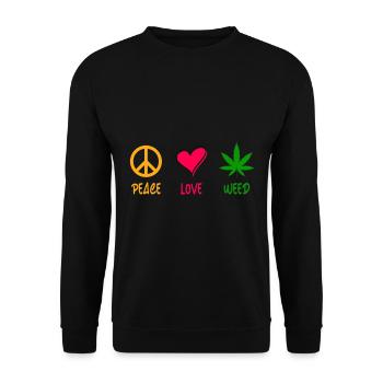 Peace Love Weed - Sweat-shirt Unisexe - noir - Devant - Alina (178cm) & Michal (187cm)