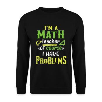 Professeur de maths maths - Sweat-shirt Unisexe - noir - Devant - Alina (178cm) & Michal (187cm)
