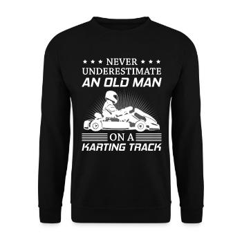 Kart Gokart Kartsport Kartfahrer Opa Papa Geschenk - Unisex Pullover - Schwarz - Vorne - Alina (178cm) & Michal (187cm)