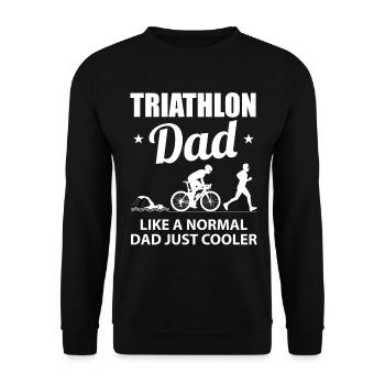 Triathlon Papa Vater Ausdauersport Geschenk - Unisex Pullover - Schwarz - Vorne - Alina (178cm) & Michal (187cm)
