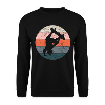 Skateboarder Skater - Unisex Pullover - Schwarz - Vorne - Alina (178cm) & Michal (187cm)
