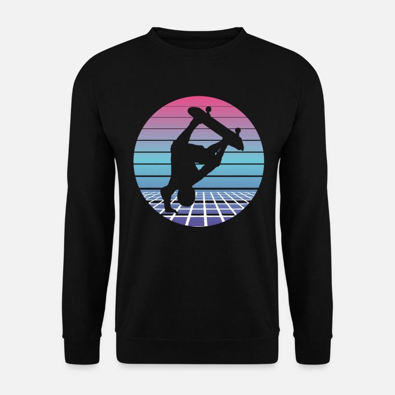 Skateboarder Skater Skate Retro Vintage Geschenk - Unisex Pullover - Schwarz