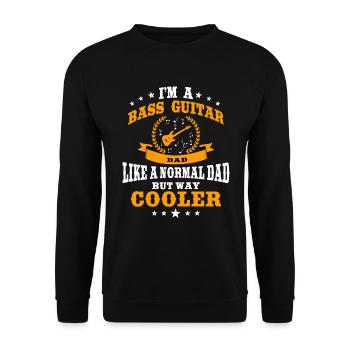 Bass Gitarren Papa - Unisex Pullover - Schwarz - Vorne - Alina (178cm) & Michal (187cm)