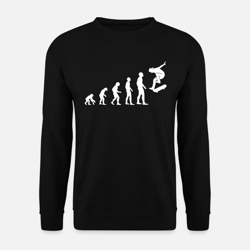 Skateboarder Skater Evolution Skate Geschenk - Unisex Pullover - Schwarz