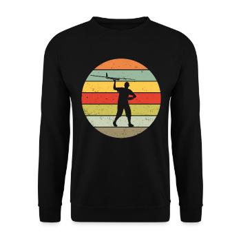 Model Flight Model Maker Airplane Retro Gift - Unisex Sweatshirt - black - Front - Alina (178cm) & Michal (187cm)