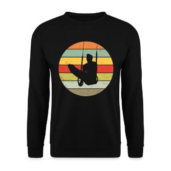 Ringeturnen Ringsport Retro Vintage Geschenk - Unisex Pullover - Schwarz - Vorne - Alina (178cm) & Michal (187cm)